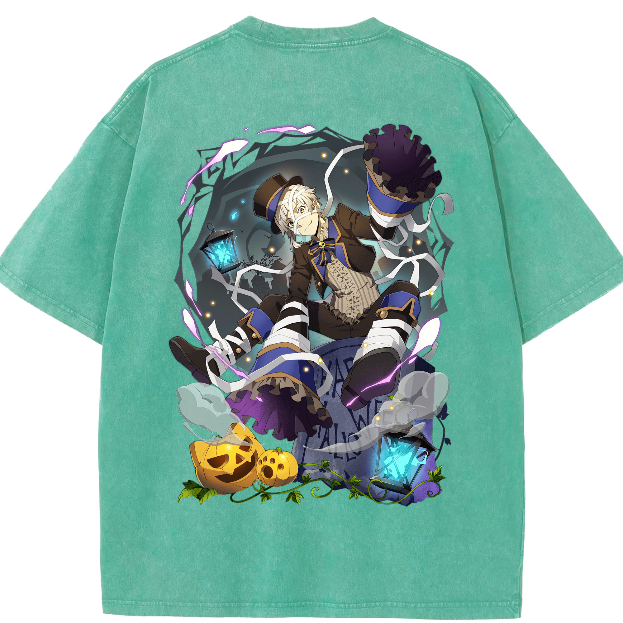 （画像用） 文豪ストレイドッグス Bungo Stray Dogs 綿100% ヴィンテージ風 半袖Tシャツ（背面プリント）
